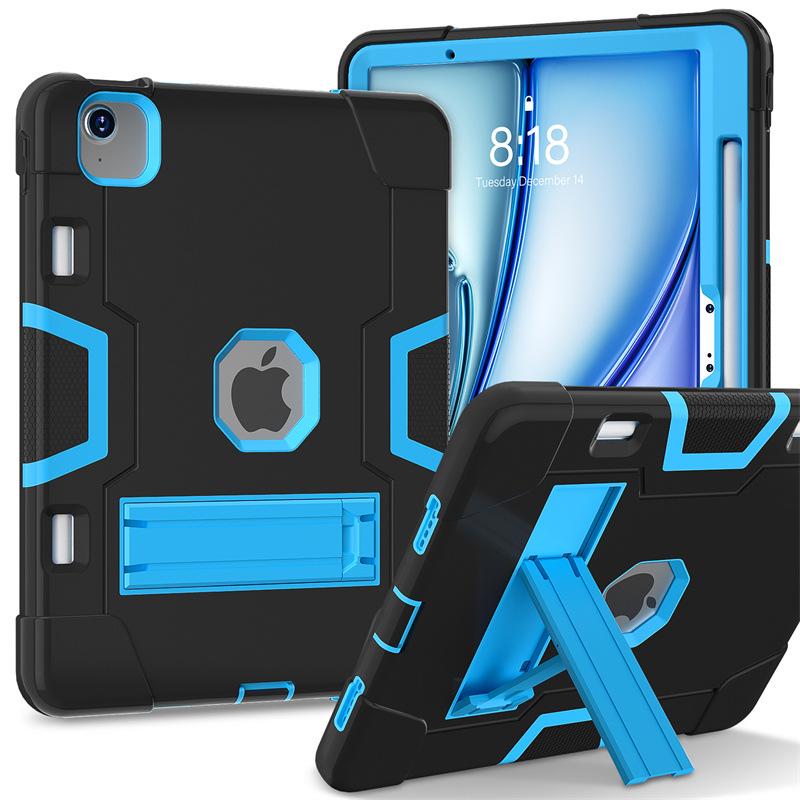 iPad 10th Gen 2022 Silicone Case with Stand, Drop-proof, Color Block Design, Full Coverage for iPad A16 11th Gen