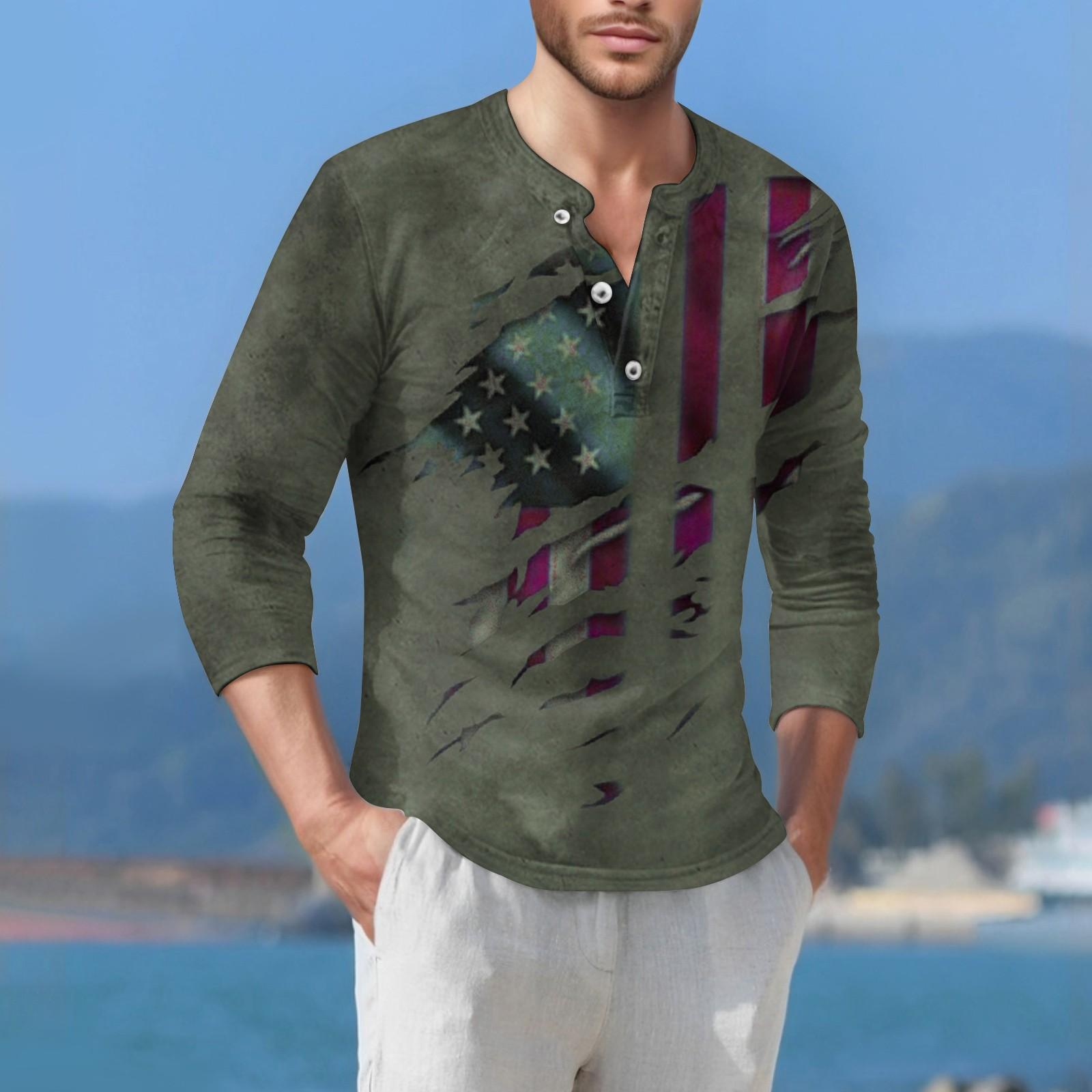 

Мужская футболка уличная повседневная мода с длинными рукавами L армия зеленый