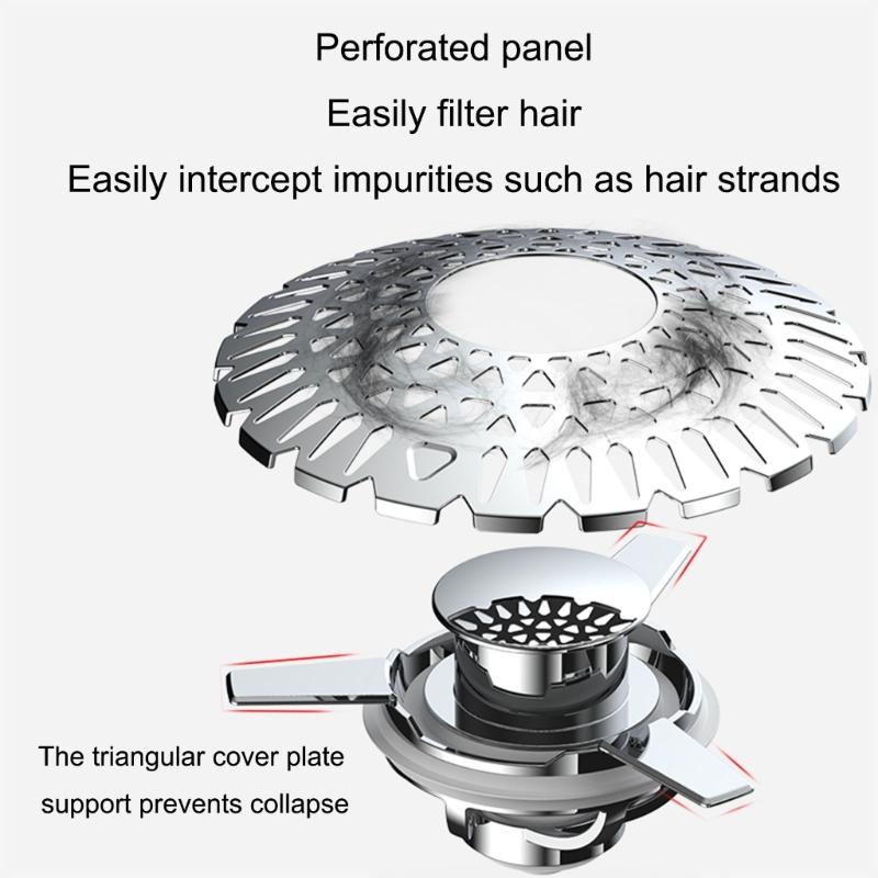 Quick Releases Bathtubs Drain Covers With Detachable Hair Trap Press Type Stoppers for 1.5 To 1.97Inch Drain Use