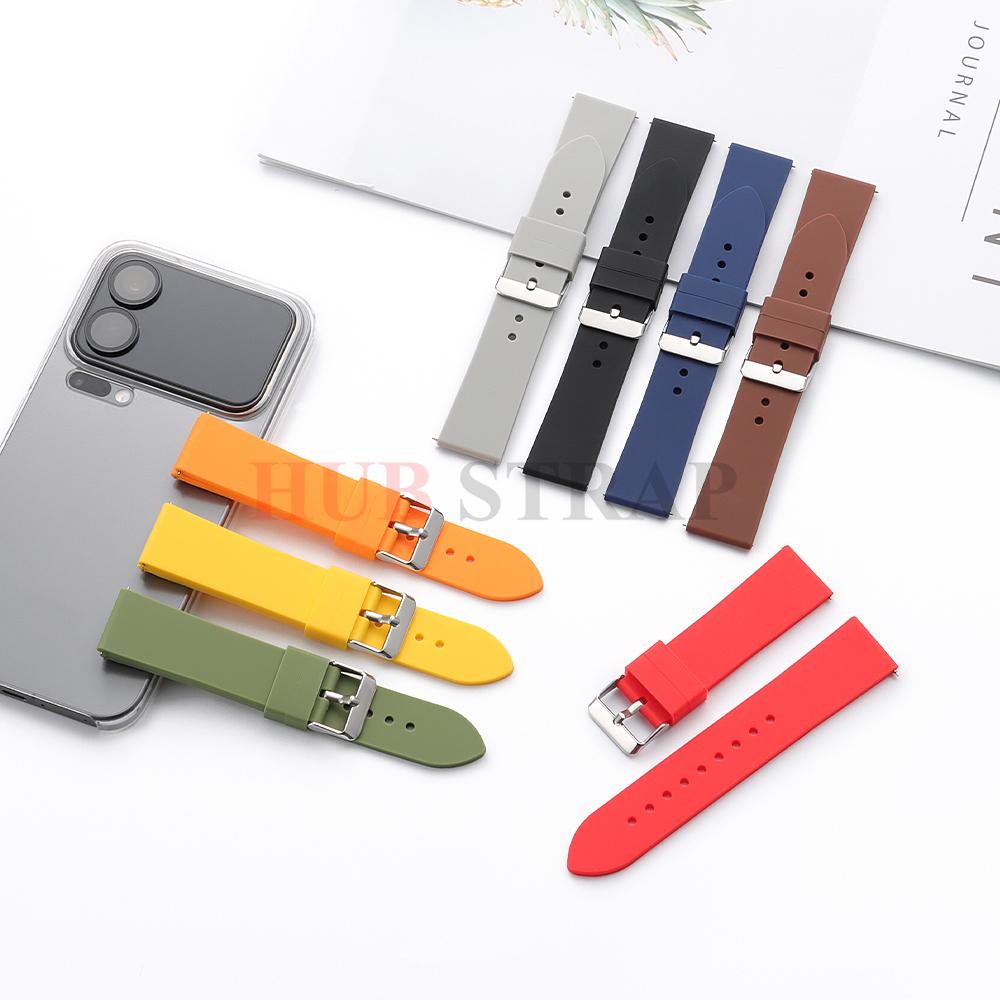 16mm 18mm 20mm 22mm Pasek do zegarka z miękkiego silikonu z szybkim mocowaniem Uniwersalna gumowa wodoodporna bransoleta Zamiennik Akcesoria do zegarków