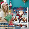2025 Christmas Advent Calendar Chicken Ornaments 24 Days Countdown Calendar Christmas Tree Decoration 2D Acrylic Collectible Cartoon Chicken Set