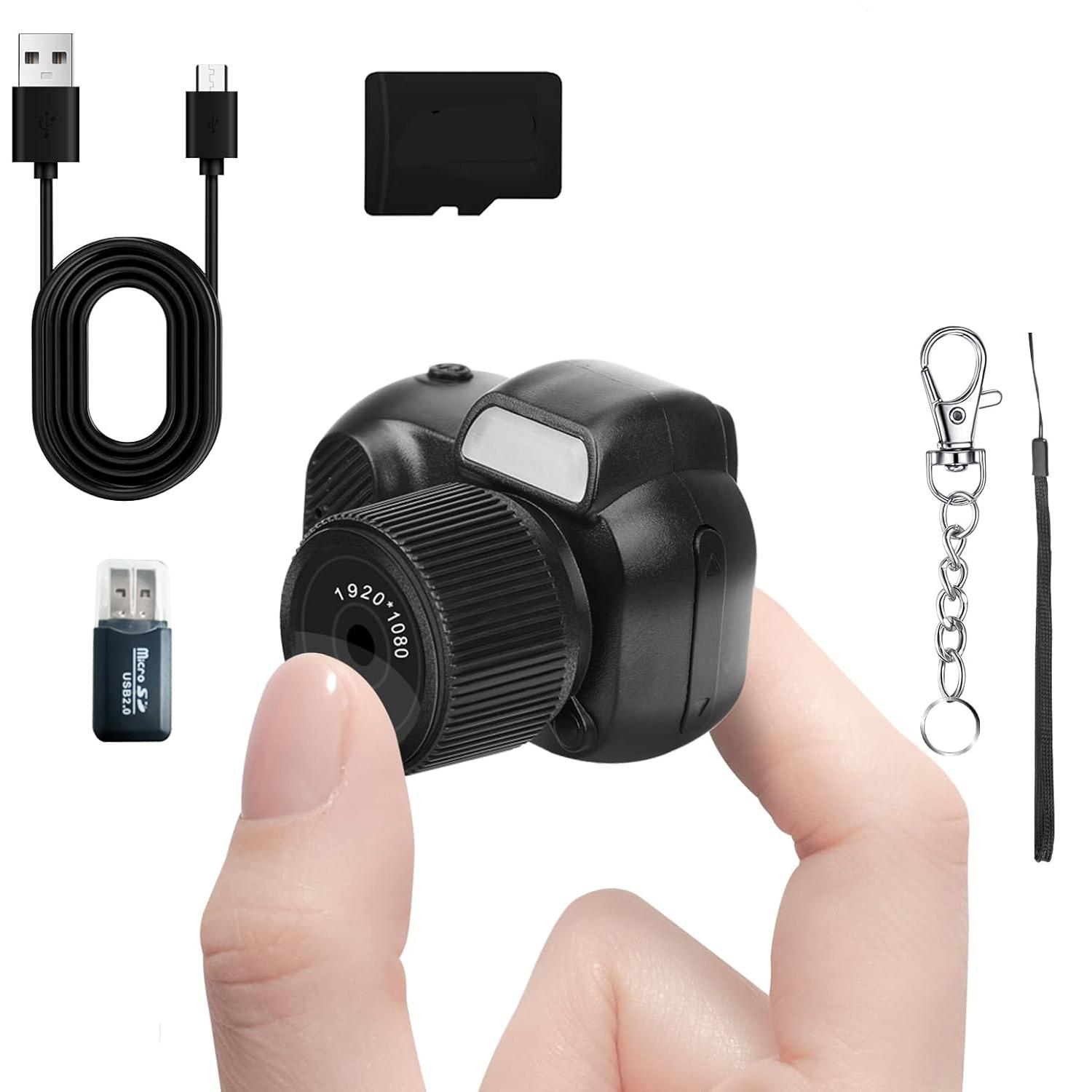 

Mini Keychain Camera1080P 2MP Mini Body Camera, Portable Micro Video Camcorder with 0.96inch Display for Kids Students Travel Add 1G Card чорний