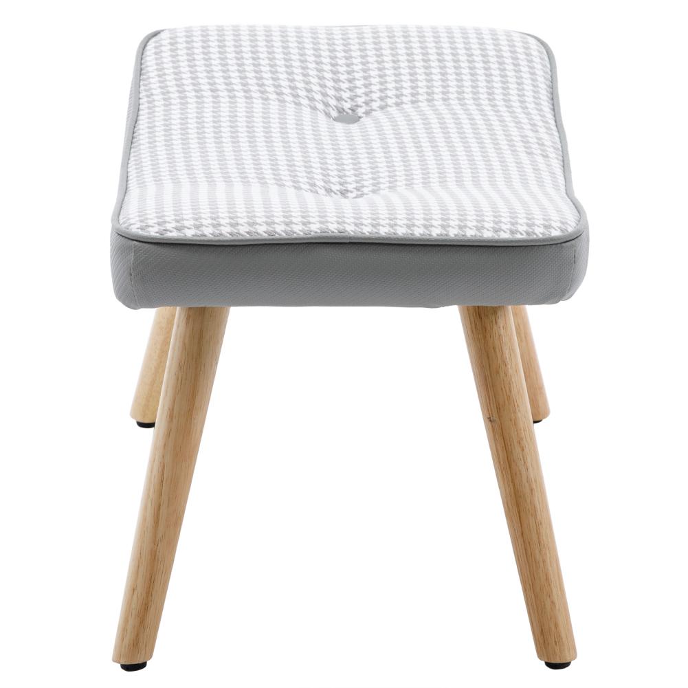 Американская современная деревянная ступенька пуфик подставка для ног деревянные ножки квадратная подушка табурет для ног с подкладкой Anri-Slip для гостиной прихожей офиса светло-серый 57980₽