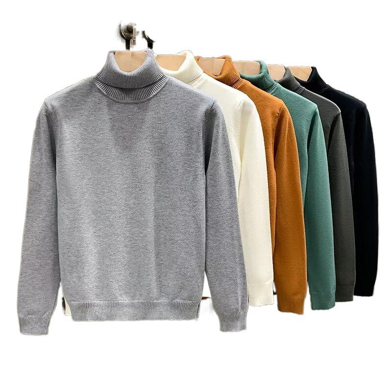 Trendy Men's Autumn-Winter Turtleneck Sweater: Loose, Warm, Thick Bottoming for Teens