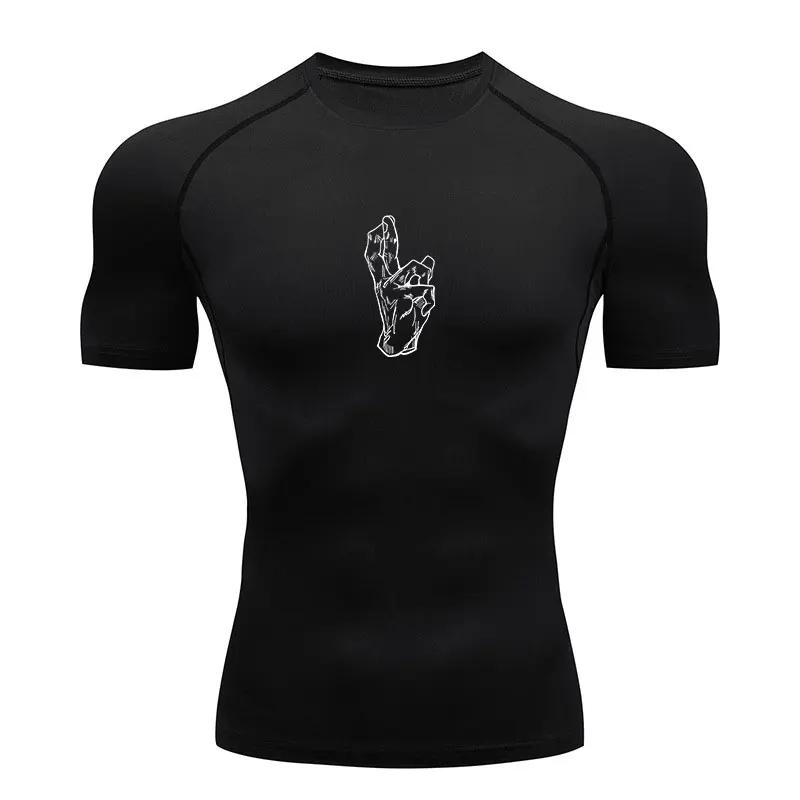 Anime Jujutsu Kaisen Compression Shirt Men Fitness Gym Sport Running T-Shirt Rashgard Tops Tee Quick Dry Short Sleeve T-Shirt