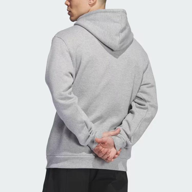 Adidas Originals Stamped 4.0 Hoodie Letter Logo Print Loose Long Sleeve Hooded Sweatshirt Men hoodies Gray IK7657