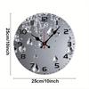 Crystal Drop Wooden Round Silent Hanging Wall Clock, Suitable For Living Room, Office, Study Room, Bedroom, Home Decoration