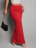 Spring/Summer High Waist Pleated Slit Midi Skirt - Women's Elegant Solid Color