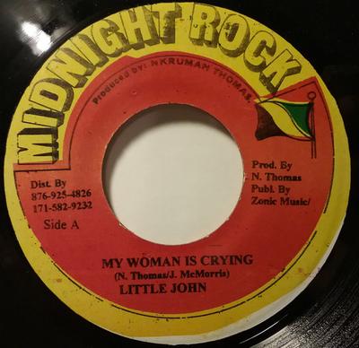 7inch Record LITTLE JOHN  My Woman Is Crying NONE Midnight Rock Jamaica Reggae Ska  Dub Used