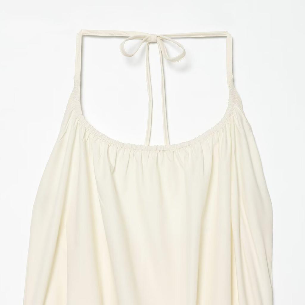   European and American style new women's fashionable nylon halter collar dress 4772/390/712