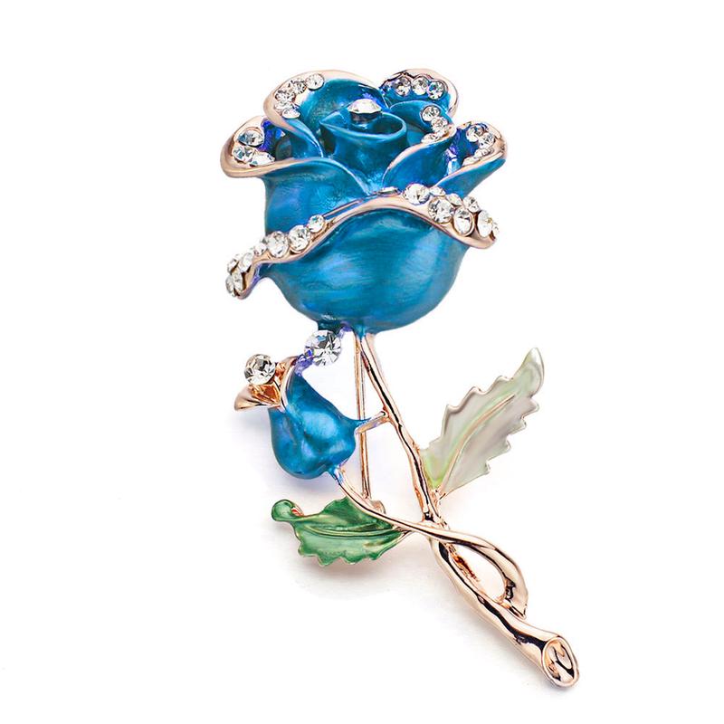 

1 PCS Flower Brooch Garment Accessories Wedding Bridal Jewelry Crystal Brooches синій