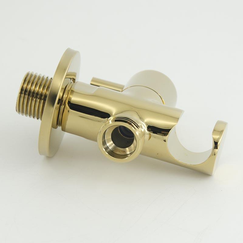 BOSN Brass Shattaf Valve Bidet Sprayer Holder Chrome Finish Modern Design Bathroom with 2-Year Warranty