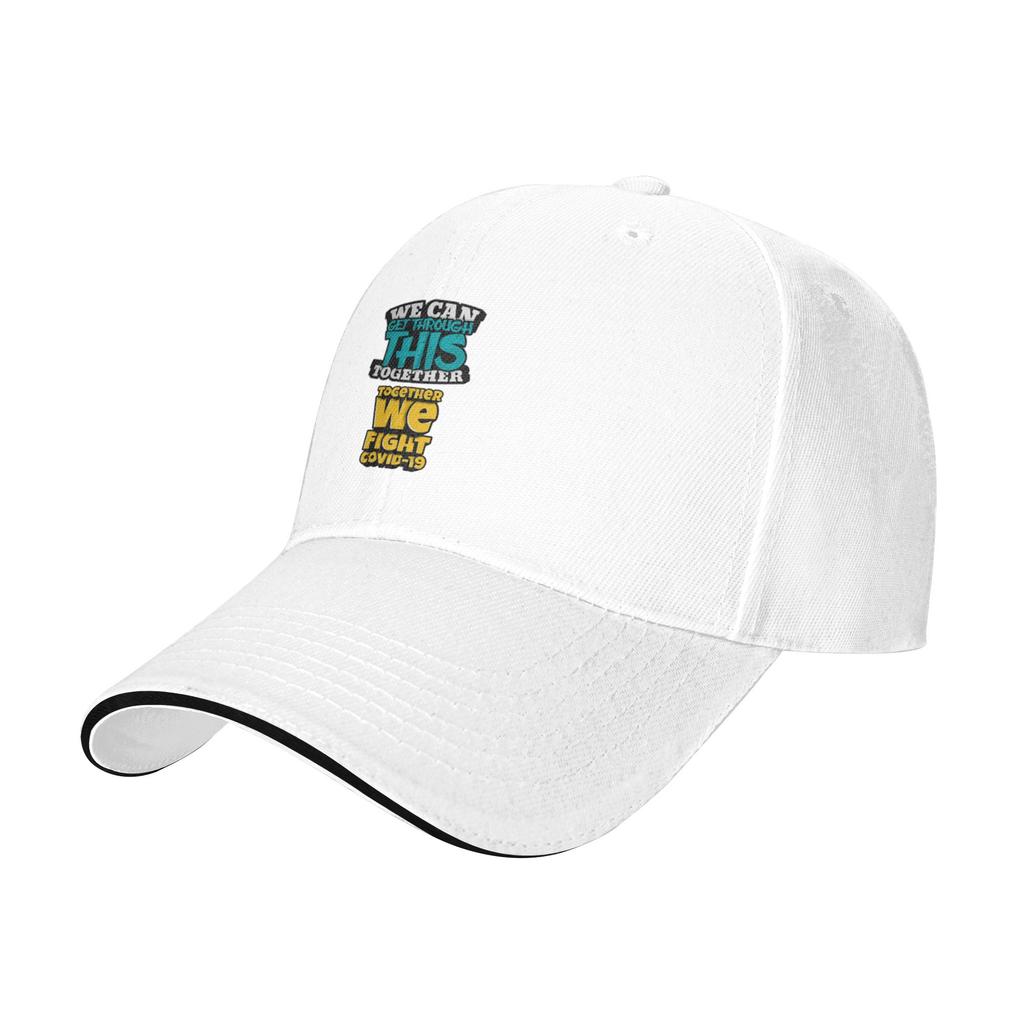 Fashion We Can Get Through This Together Together We Fight Covid Curved Brim Baseball Cap Sporty Style Cap