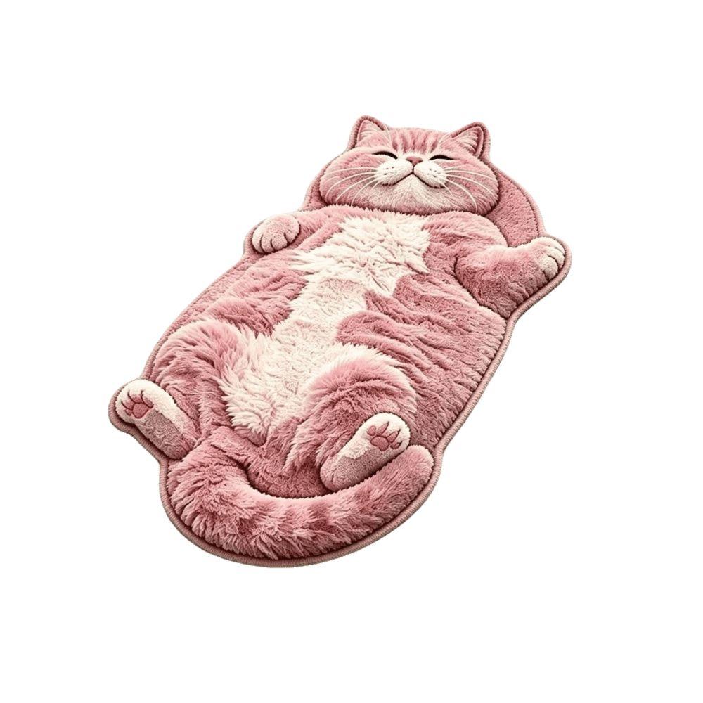 Tappeto da Area a Forma di Gatto Facile da Pulire Antiscivolo Tappeto Cartoon Divertente Decorazione per la Casa Soggiorni