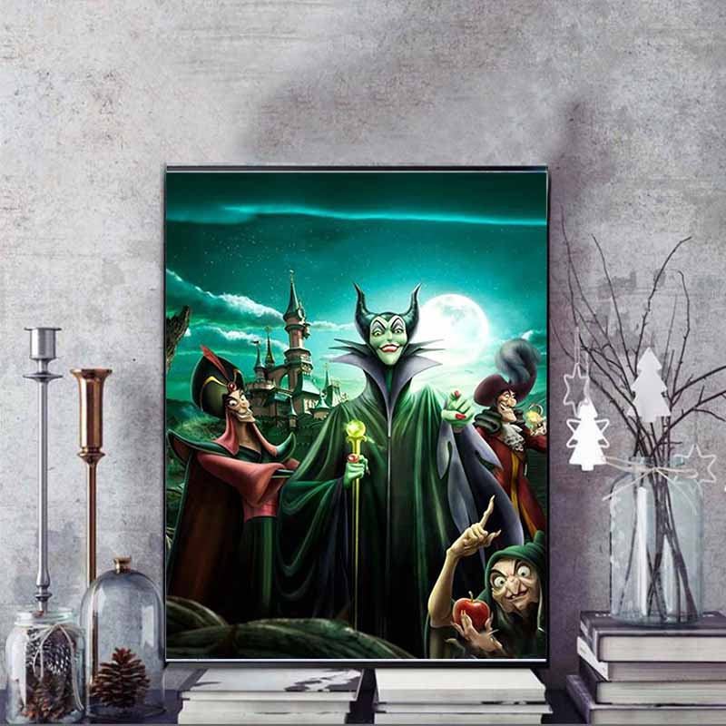 Disney Diamond Painting Villain Team Dark Theme Illustration Cute DIY Rhinestone Mosaic Cross Stitch Kit Embroidery Gift Home Decor