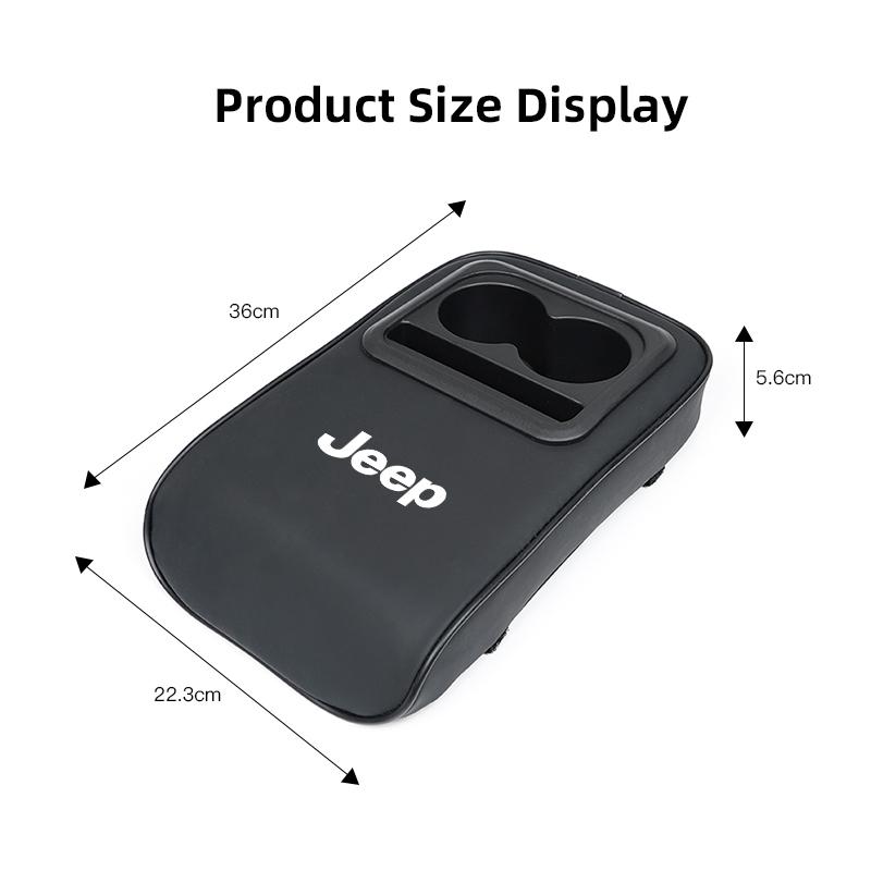 1Pcs Leather Auto Armrest Cushion Height Car Center Console Pad Valve Stem For Jeep Wrangler Gladiator Renegade Grand Cherokee KUBEL1