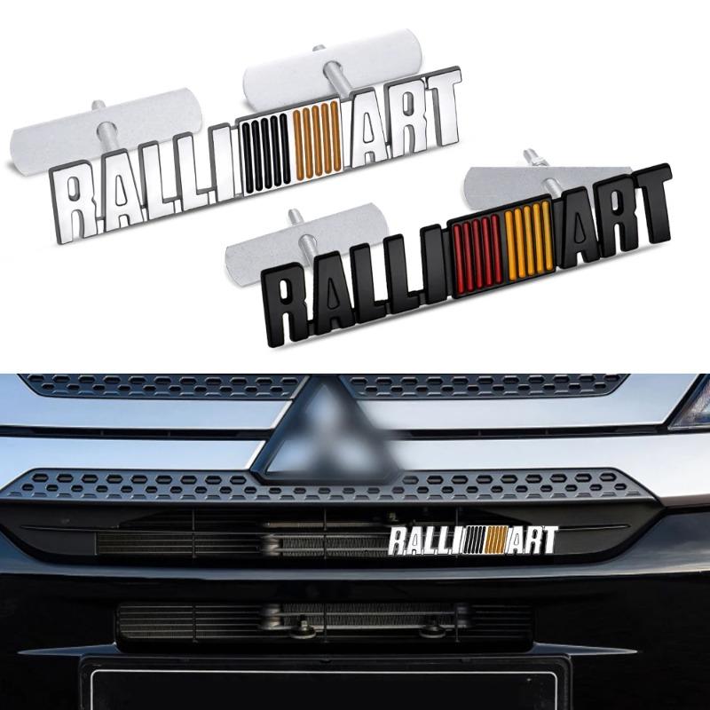 3D Metal RALLlART Front Grille Badge Emblem Car Body Trunk Decoration Sticker For Lancer Outlander Ralliart Eclipse