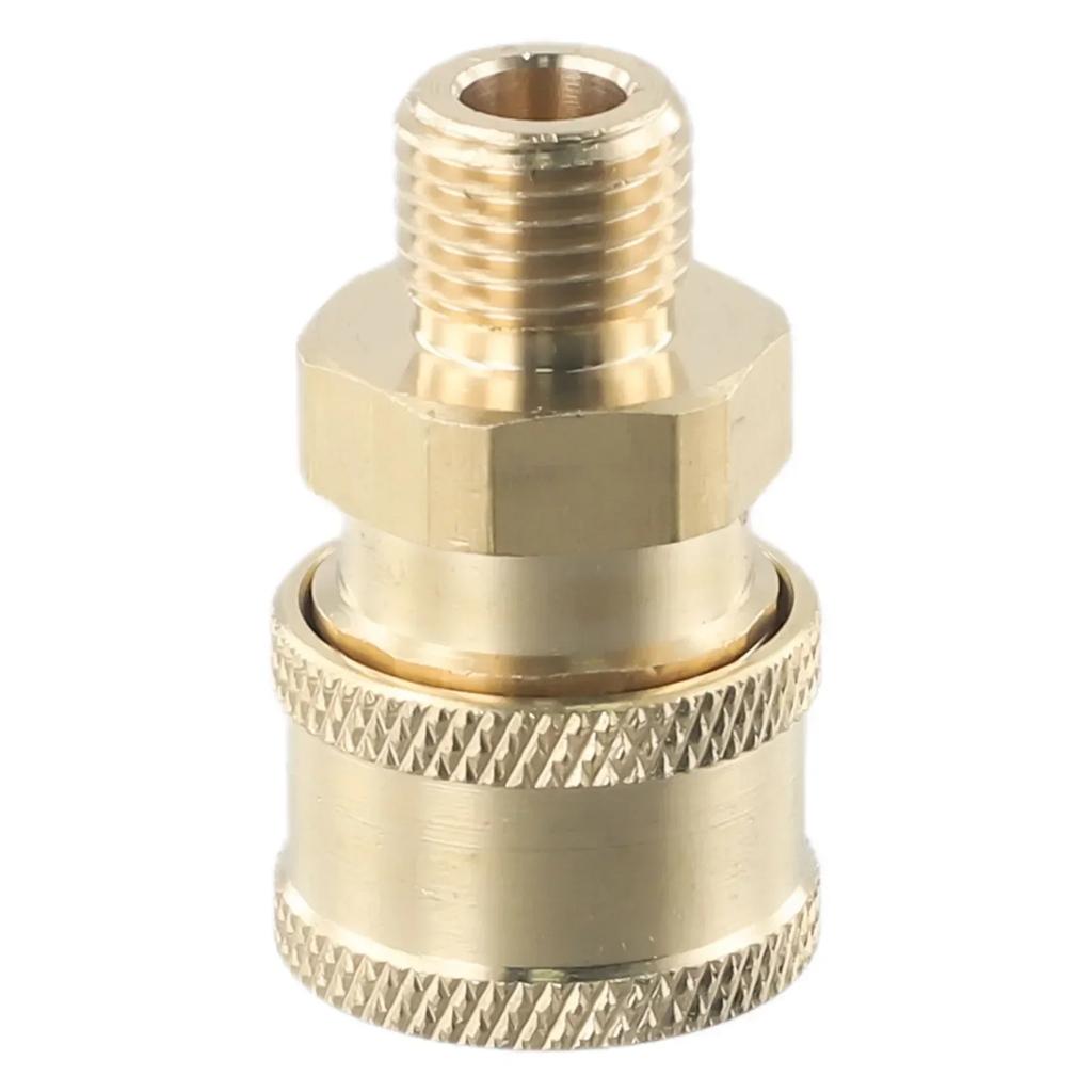 Spare Adapter Quick Connector 1/4" Male Fitting 4pcs Copper Gold High Pressure Washer Quick Release Replacement Accessories