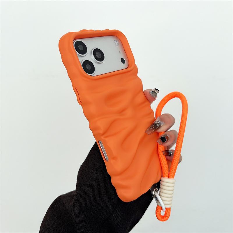 Solid Cream Texture Case with Lanyard for iPhone 16 Pro Max/Apple 17/14/15