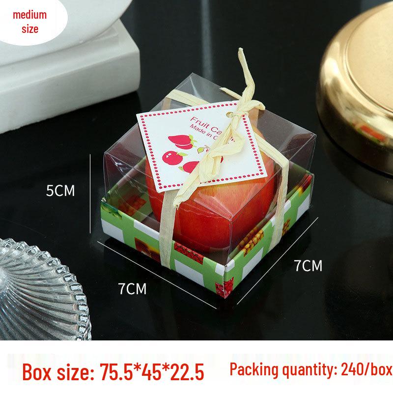 Red Apple-Shaped Smokeless Candle for Christmas Decor