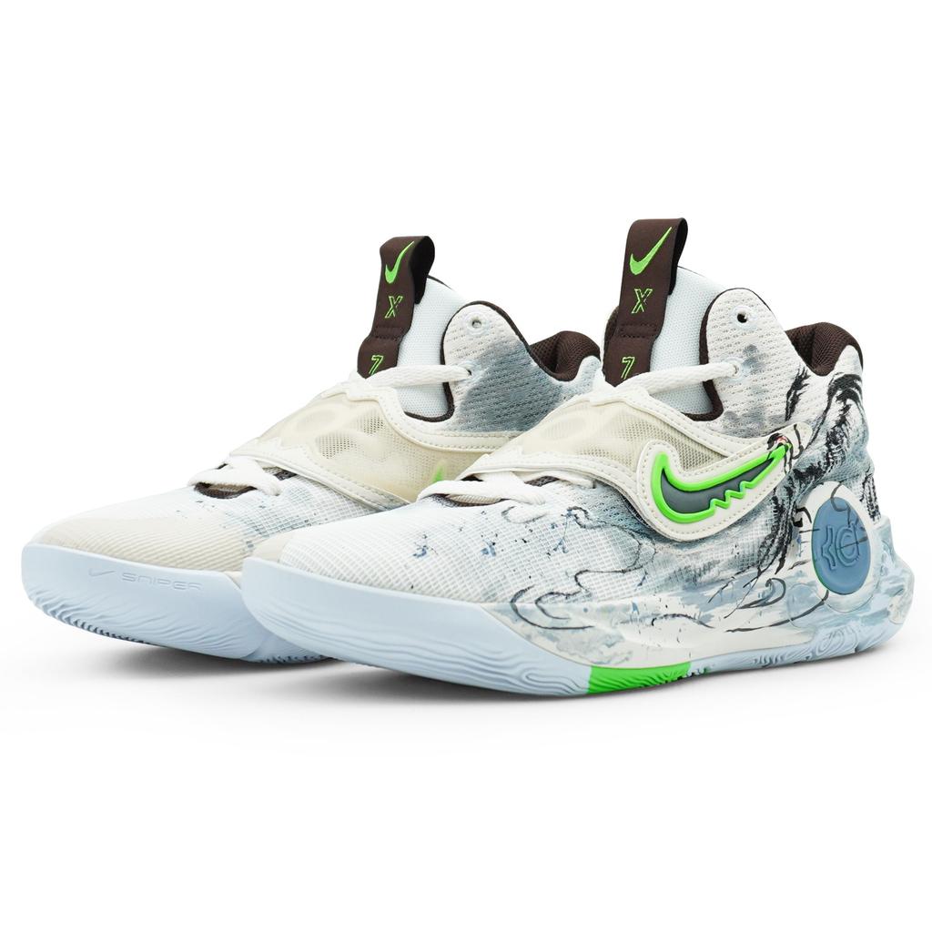 Nike KD Trey 5 X Cushioning Moisture Wicking Low top Basketball Shoes Men's White Gray Green DJ7554-014(Team256-)