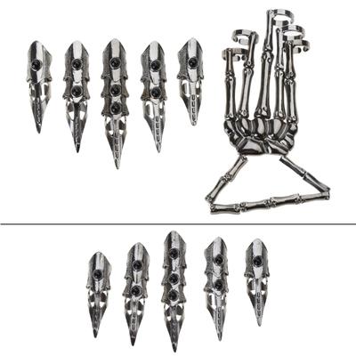 Black Metal Finger Claw Unique Skeleton Full Finger Rings Punk Rock Accessory Gift for Tech Enthusiasts and Fashionistas