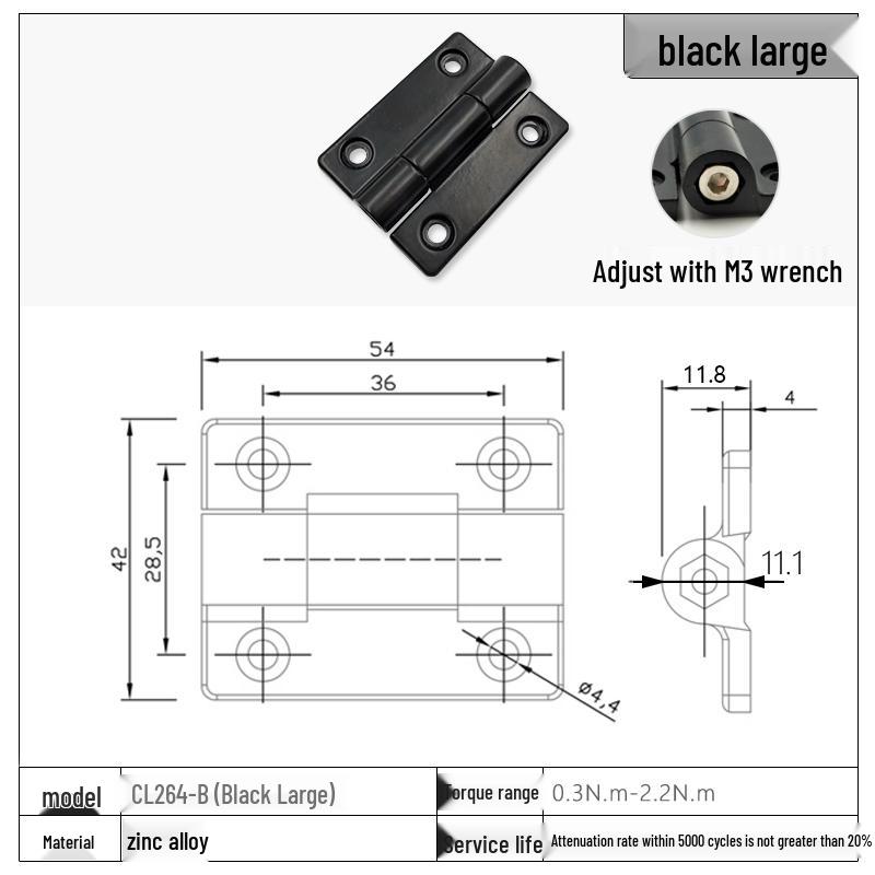 Stainless Steel Adjustable Torque Damping Hinge with Positioning Stop