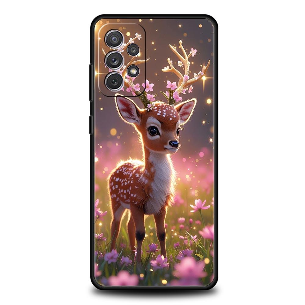 Deer Lichee Pattern Phone Case for Samsung Galaxy A55 A35 A15 A14 A13 A25 A54 A51 A71 A72 A73 A32 A52 A41 5G Soft TPU Shell Bags