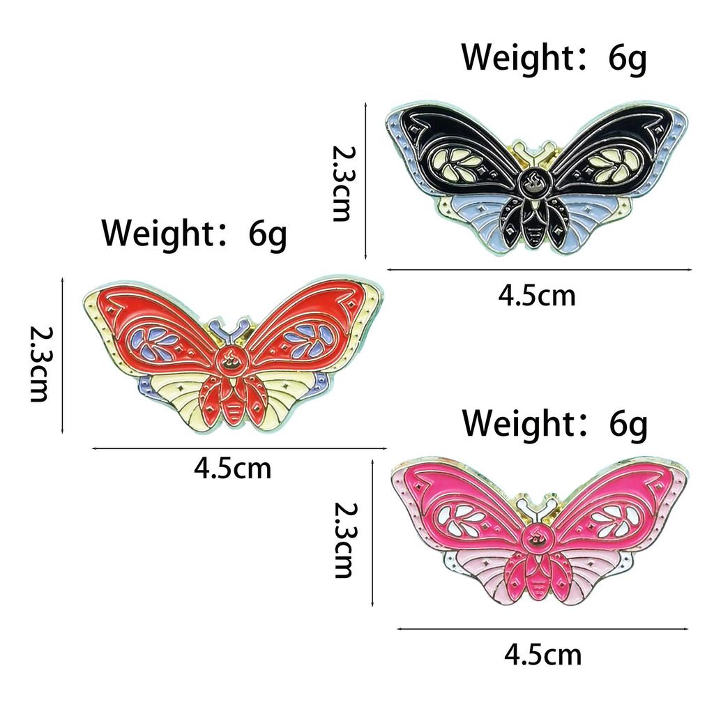 Butterfly Cartoon Insect Brooch Pin - Unique Design Alloy Badge and Corsage Accessory