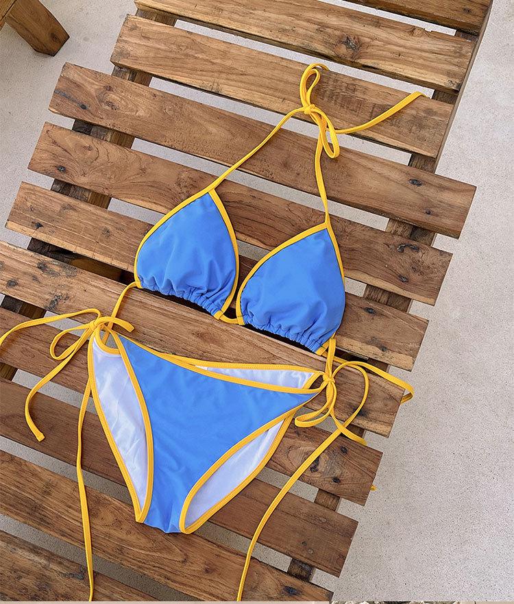 Women's Sexy High Waist Bikini - European & American Style Sling Swimsuit for Small Chest Support