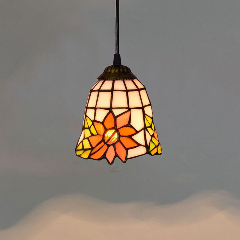 Colorful Mediterranean Style Bohemia Lamp Stained Glass Shade Mosaic Pendant Light for dining room bar lighting