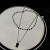 New black crystal double-layer stacked Spice Girl necklace women's summer collarbone chain decorative neck chain