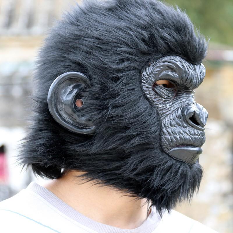 Masque Gorille Tête Complète Latex Animal Costume d'Halloween Fête Horreur Cosplay Accessoires