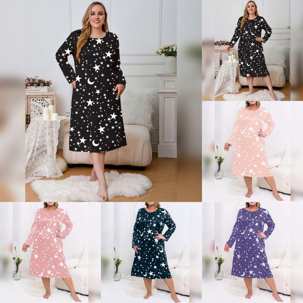 Plus Size Women's Nightgown - Casual Comfortable Loungewear Sleep Dress