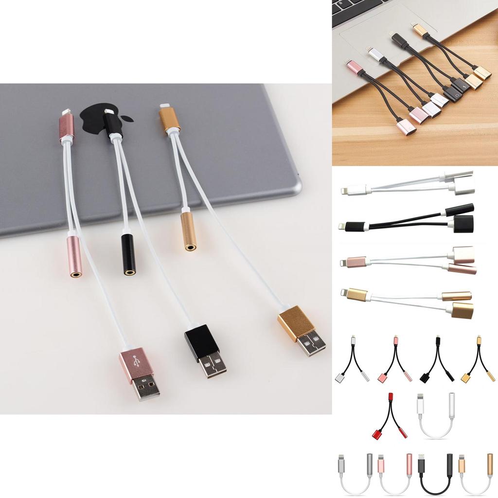Apple Iphone Xs Max Dual Lightning Splitter Cable With Gold Finish For Audio Sharing