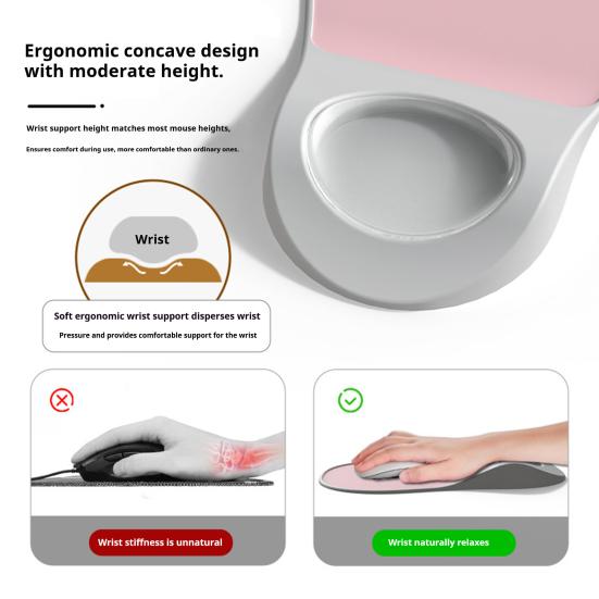 Podložka pod myš s opěrkou zápěstí Ergonomická Protiskluzová Úleva od bolesti zápěstí Podložka pod myš pro notebook Počítačová podložka s polštářkem na podporu zápěstí PC Příslušenství