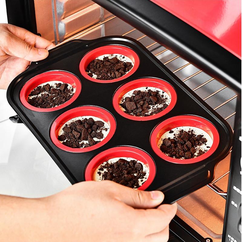 Nepřilnavé pekáče, Silikonová sada na pečení s designem Press to Release, Kuchyňské chňapky, Špachtle a Štětec Flexibilní, Bez BPA, Vhodné do myčky a do trouby