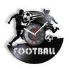 Football Sports Vinyl Record Wall Clock Home Bedroom Boys' Room Decoration Football Sports Art Retro Wall Watch Silent Clock