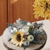 Candle Ring Autumn Garland Thanksgiving Harvest Wreath Artificial Wreath for Dining Room Farmhouse Living Room Party Table