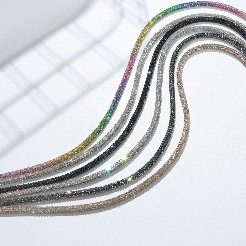 Luxury Rhinestone Shoelaces Rainbow Diamond Shoe laces Sneakers Laces Shoes Round Shoelace 100/120/140/160CM 1Pc DIY Strings