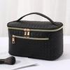 Large Capacity Travel Cosmetics Bag with PU Leather, Portable Makeup Organizer Case