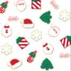 4pcs/lot Christmas Series Embroidery Patches Santa Snowflake Cartoon Shape Iron On Patch For DIY Sewing Garment Bags Decoration