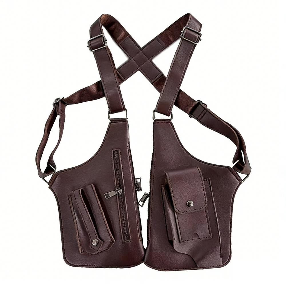 

Underarm Shoulder Bag For Men With Adjustable Strap Anti-theft Waterproof Backpack Men Shoulder Holster For School Office Travel коричневий