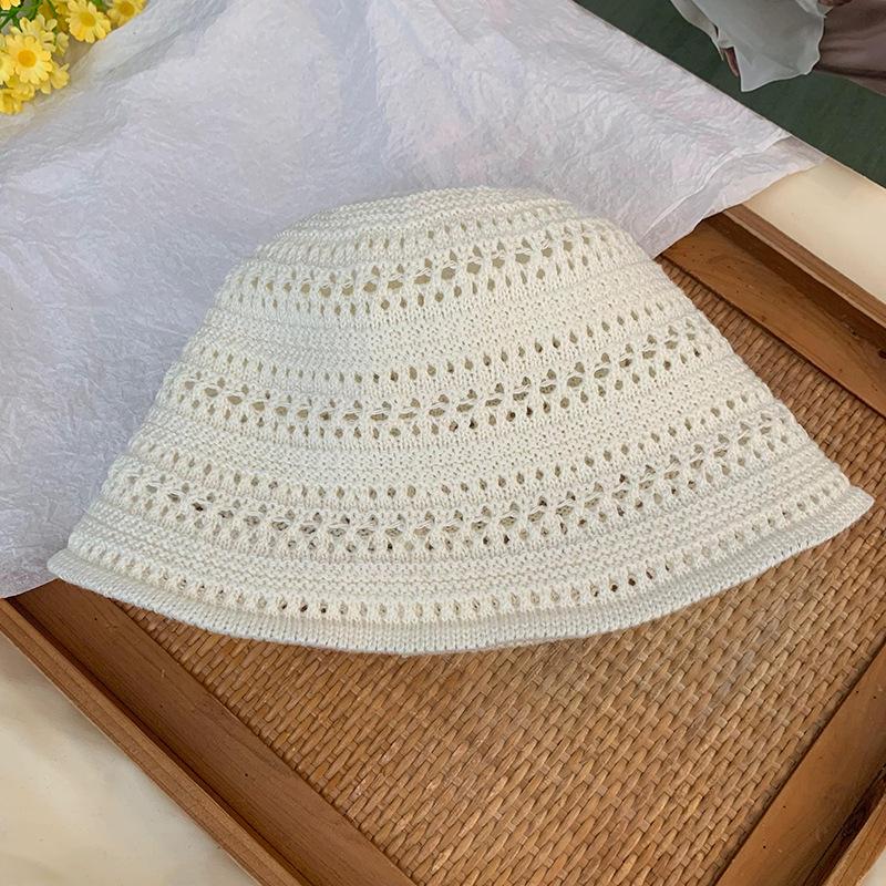 Bucket hat women's high sense summer new hollow bucket hat sunshade sun protection hat versatile basin hat