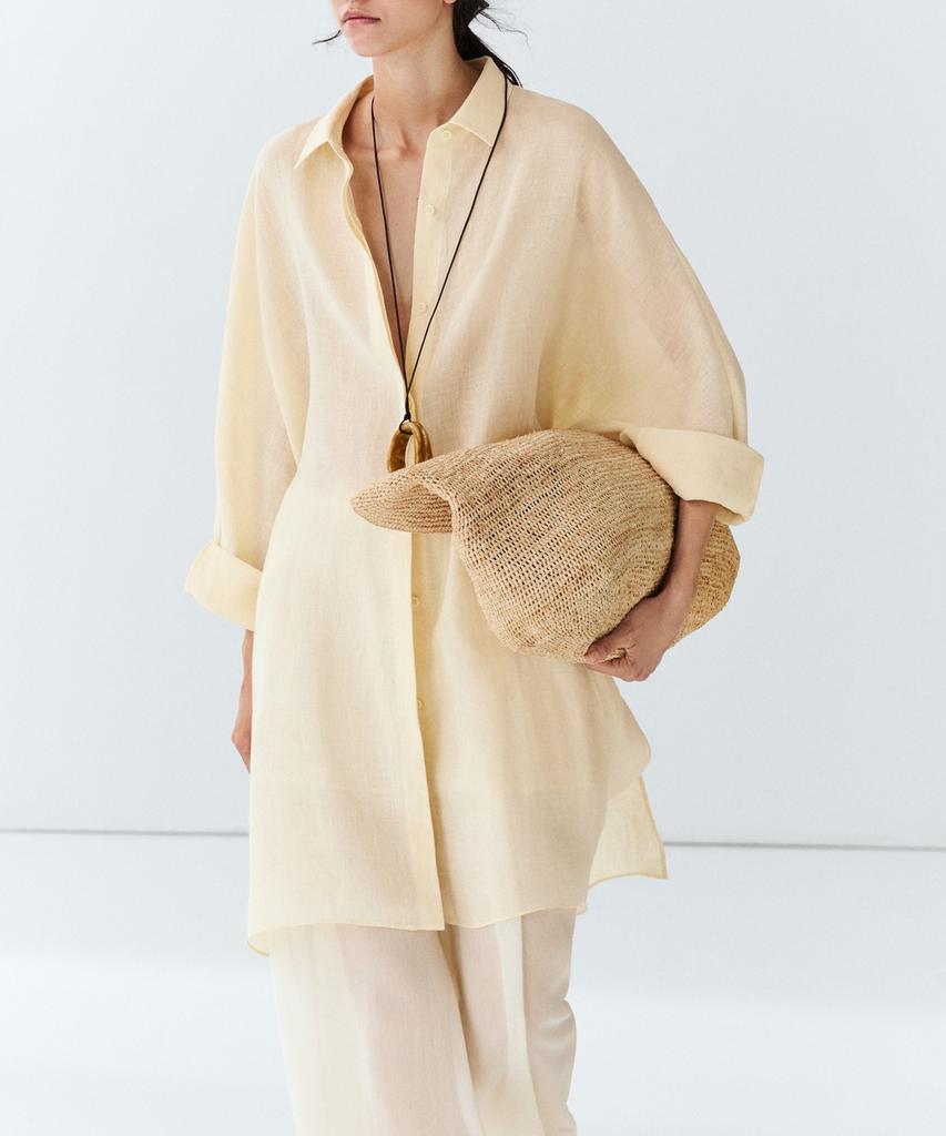 Masimodutti 100% Linen Short Shirt Dress