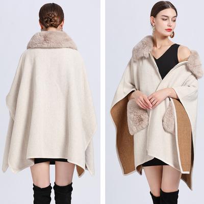 Winter Scarf Women's French Poncho Plush Shawl Winter Warm Poncho Plush Elegant Women's Poncho Thickened Plush Charm Scarf Plush Girl Scarf Gift