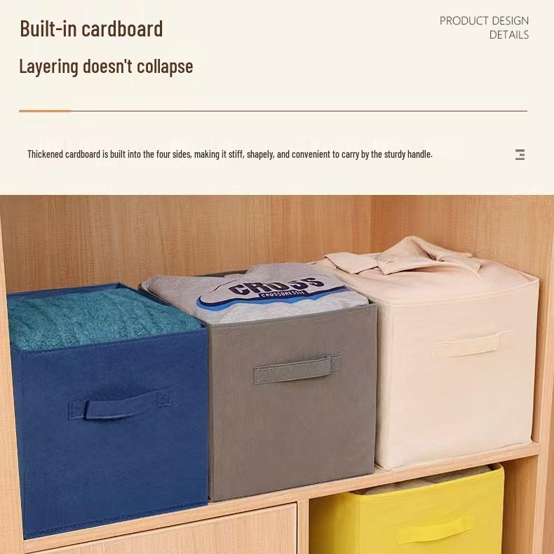 Universal Lidless Foldable Storage Box for Clothes & Toys - Non-Woven Fabric Organizer