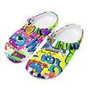 Unisex Printed EVA Beach Shoes Lightweight Breathable Slip On Garden Clogs Pool Bathroom Home Casual Sandals Home Garden Use