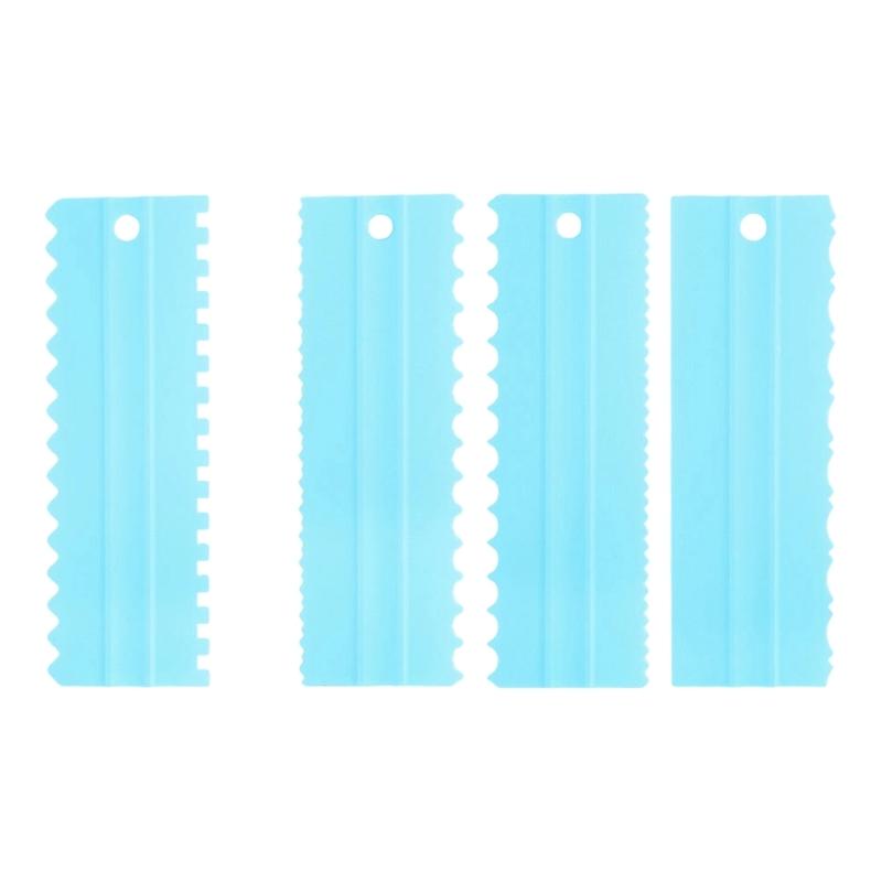 4 Piece Baking Tool Set Including Assorted Comb Scrapers Plastic for Quick Cake Decoration possesses Secure ending