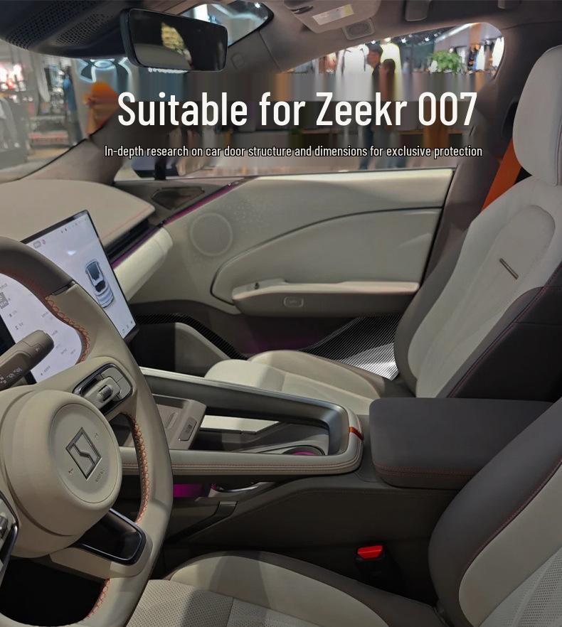 Zeekr 007 Carbon Fiber Door Kick Mats - Interior Protection Stickers